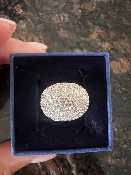 Swarovski Jewelry - Swarovski Silver Pavé Dome Cocktail Ring